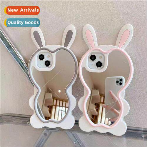 Cute rabbit makeup mirror 适用 iPhone13 Apple 14PM phone cas
