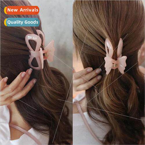 Korea back head grab clip jelly color large shower hair clip