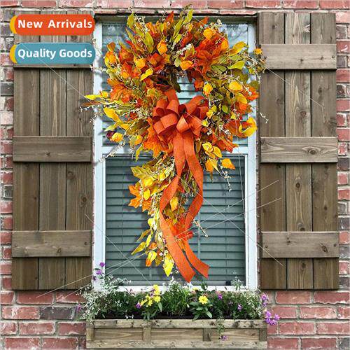 Harvest Festival Thanksgiving Autumn Color Rattan Wreath Win