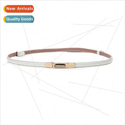 New hook patent leather thin belt women belt candy color dec