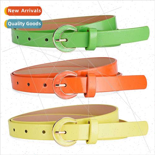 New rustic thin belt simple candy color dress belt fashion r