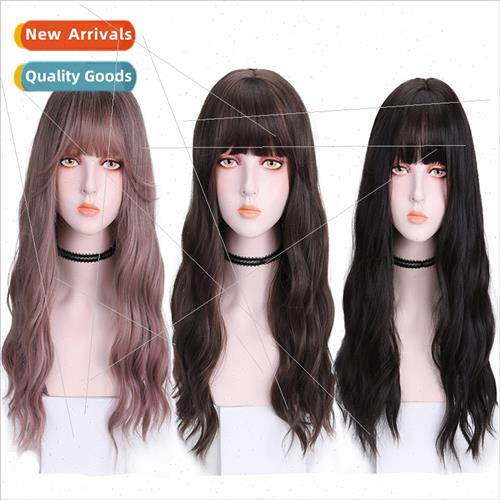 Seven Sets Queen wig set female air bangs long hair slightly