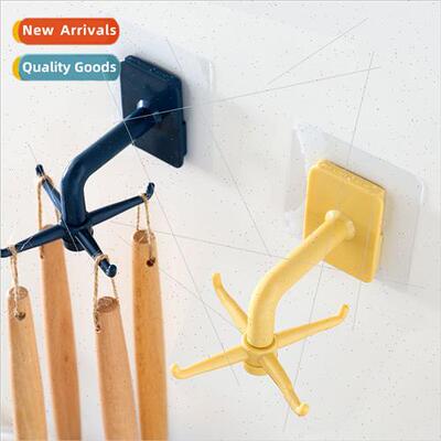 Kchen spoon spatula organizer shelf rotating hooks wall-moun