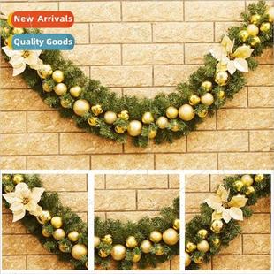 Encrypted 270cm Deluxe Gold Hang Christmas Decorative Rattan