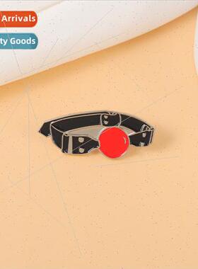 Alternative creative spoof brooch collar red metal badge clo