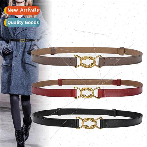 Hole-free leather belt women adjustable hole-free cowhide be