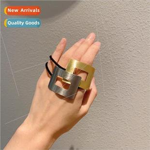 buckle headband female Golden ponytail metal tie hig brushed