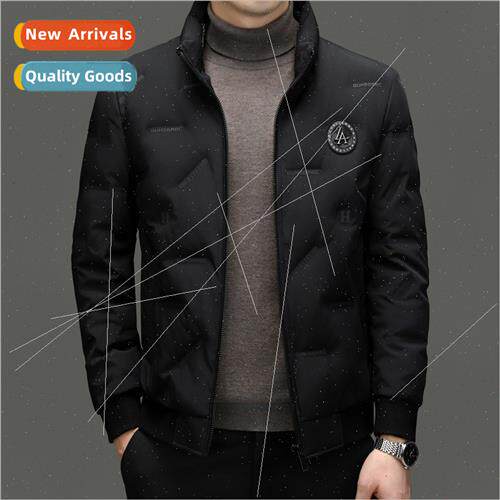 Men stand-up collar down jacket winter black top casual warm