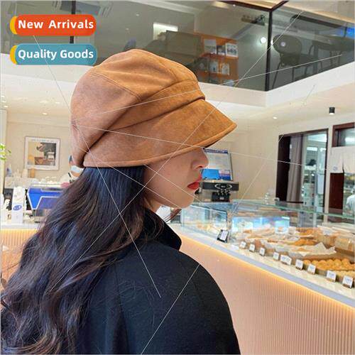 Suede pile cap women big head circumference show face small