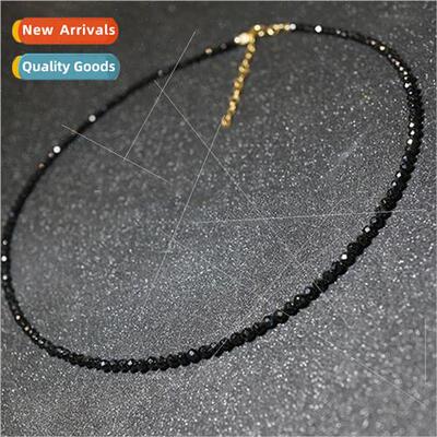 New Choker collar black crystal stone exmely fine flash coll