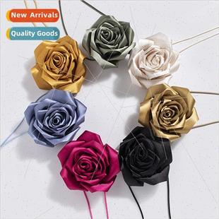 Flower Cloth Rose Women Decorative Large Knotted Nec Fashion