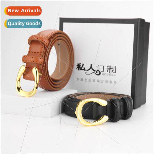 Belt female thin leather simple niche design pure cowhide de