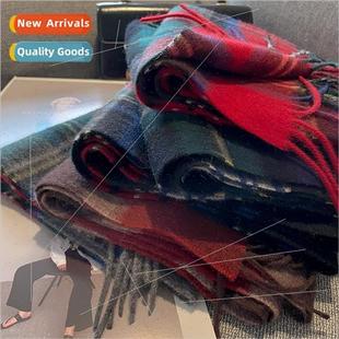 classic plaid simple Australia tassel wool winter warm small
