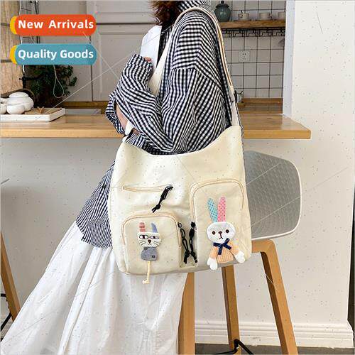 Cartoon canvas bag female 2022 new Korean cute girl shoulder