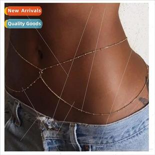metal rhinestone chain waist boh Europe body new