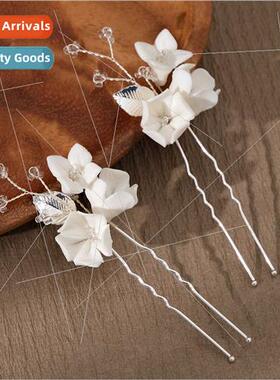 Europe retro soft ceramic flower hairpin ancient Hanfu show