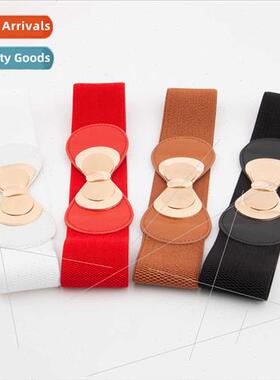 Bow to buckle elastic wide belt decoration down jacket elast