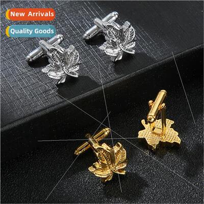 New Golden Autumn Leaf Maple Leaf Su Cufflinks Fashion Frenc