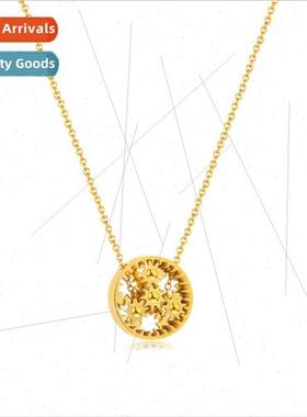 Korea Fashion Hundreds Stainless Steel Gear Pendant mple Tan