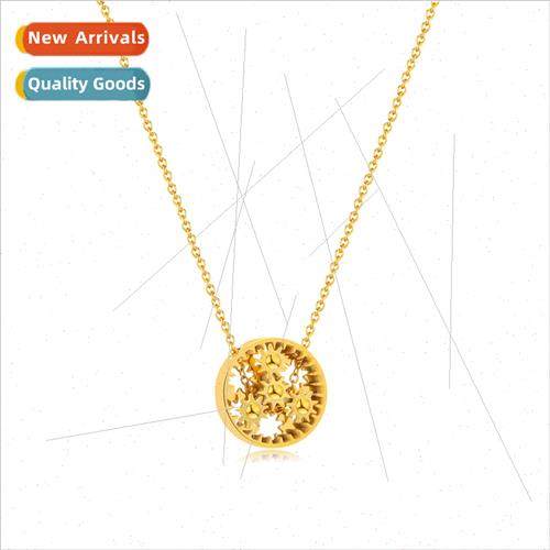 Korea Fashion Hundreds Stainless Steel Gear Pendant mple Tan