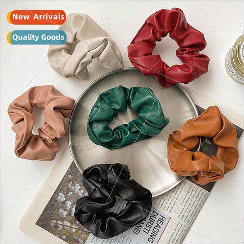 Marble head pig big intestine hair ring Mori retro leather i