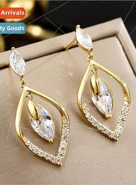 Earrings 2023 new tide atmosphere teardrop long earrings fem