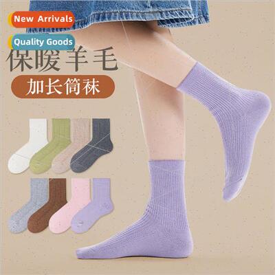 Autumn winter thickened wool socks women stockings mid-calf
