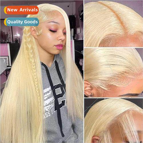 Europe fashion light blonde long wig front lace center parte