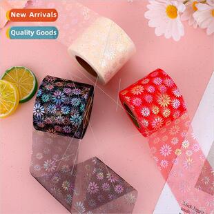 6/ 8/ 10cm 25 yards colorful daisy hot stamping costume head