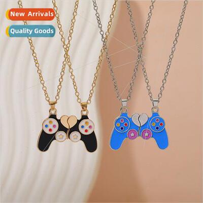 Europe new cartoon game console handle necklace BFF children