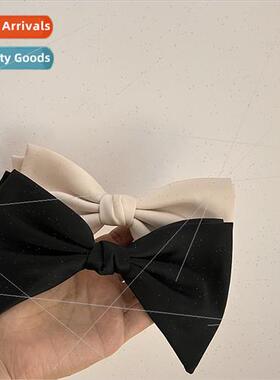 French high sense double bow spring clip Korean headdress bl