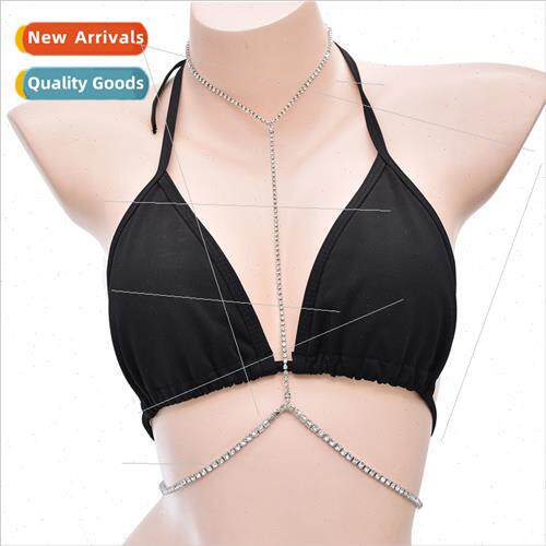 Europe chest chain long diamond body chain fashion sexy wais