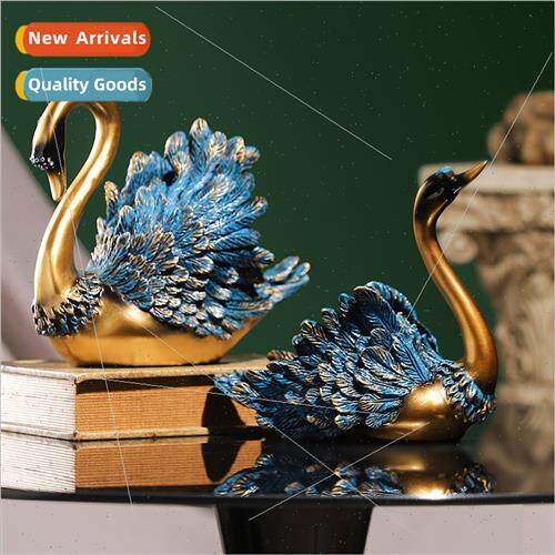 Couple swan wine rack ornament Europe wine bottle rack livin