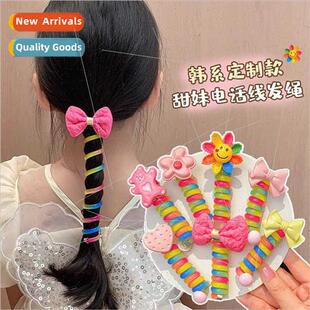 Children cute rolled telephone wire hair band girls braid ar
