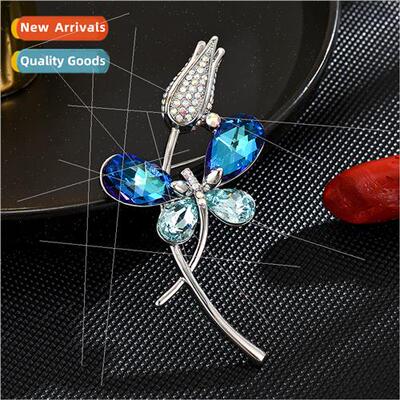 xury Exquise Austrian Crystal Butterfly Tulip Flower Blazer