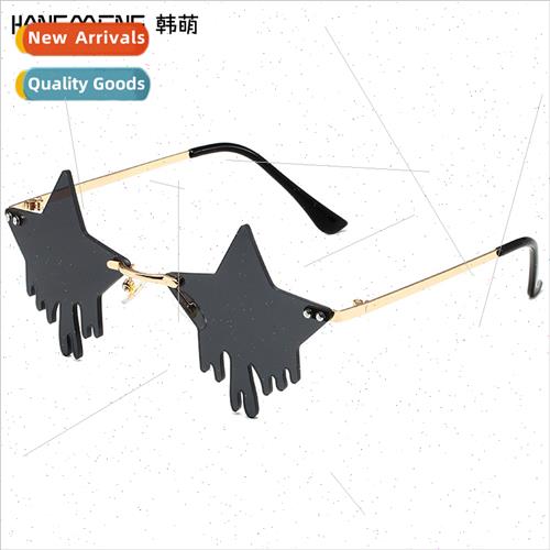 new Europe fashion star tassel irregular sunglasses personal