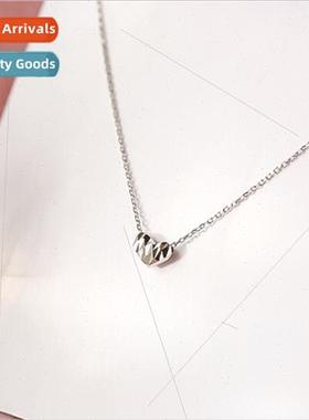 Europe three-dimensional double-sided love heart necklace si