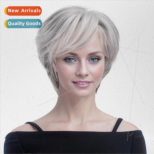 Women wigs Europe micro curly hair short gray whe short curl
