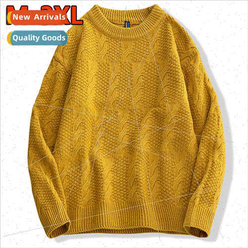 2023 fall winter new men sweater youth round neck casual kn