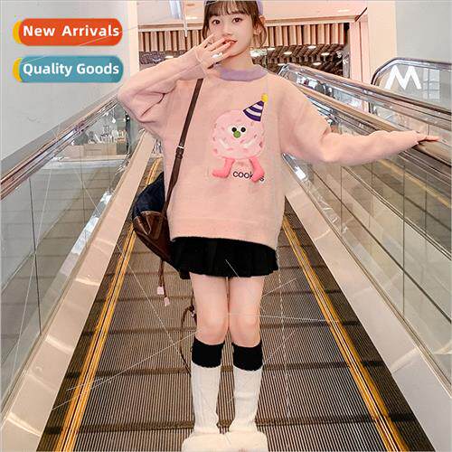 Girls knitted sweater fall and winter  2023 new childrens 适