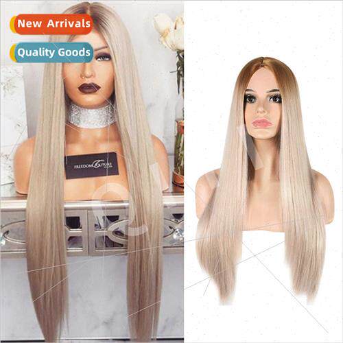 Fashion Wig Europe Medium Long Chemical Fibre Head Cover Wig