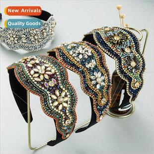 Europe baroque edge bands senio wide new retro Hair headband