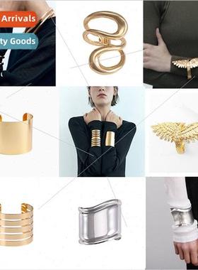 R Europe Fashion Metal Bracelet Personalized Wide Irregular