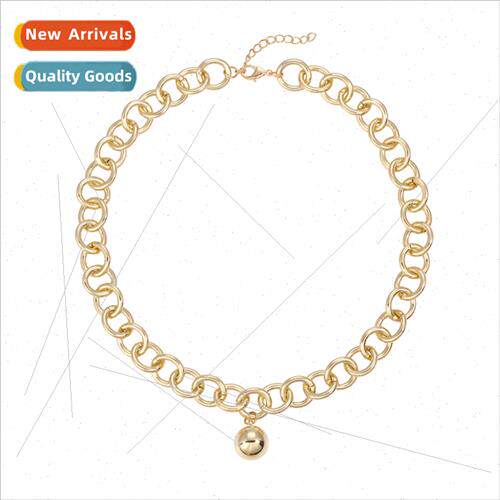 New Wanted moon circle necklace retro alloy geometric ball p