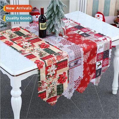 Creative new Christmas decorations printed cloth table flag