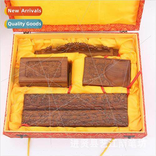 box wooden study set mahogany ruler pen holder black mahogan