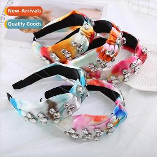 tie dye inlaid bands senio diamonds new headband Hair fabric