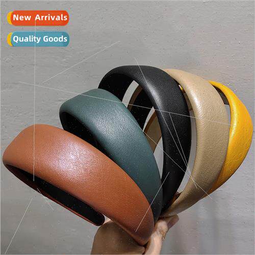 Hair bands Korea texture leather compression hair wide edge