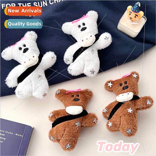 Cute cartoon plush bear doll doll hair clips girl heart Bean