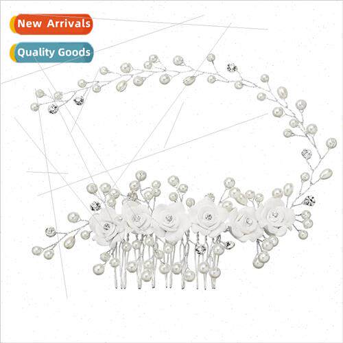 Europe grid acrylic floral hair accessories handmade pearl w